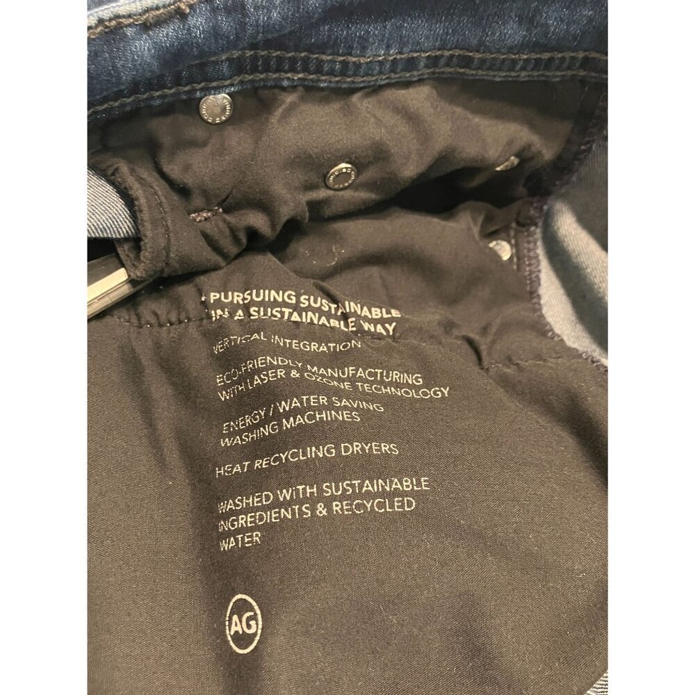 AG Mens Adriano Goldschmied CROP Everett Slim Straight Jeans 33x28 Blue AN EXC - Picture 7 of 12